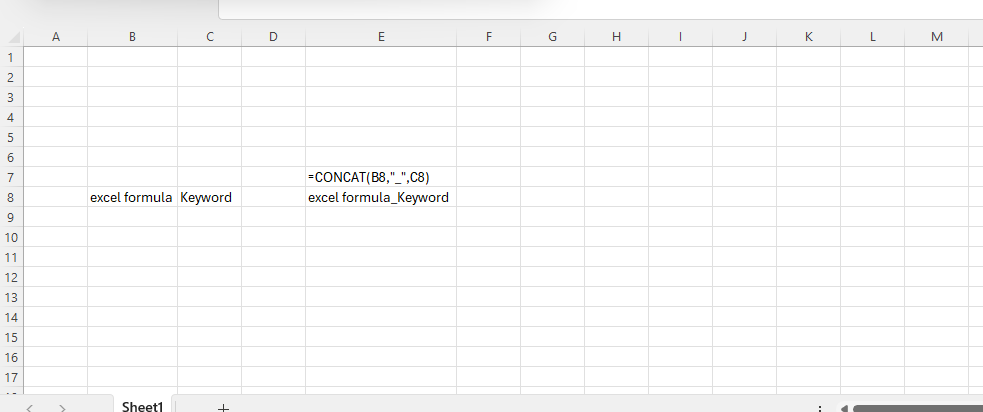 Concatenate in excel